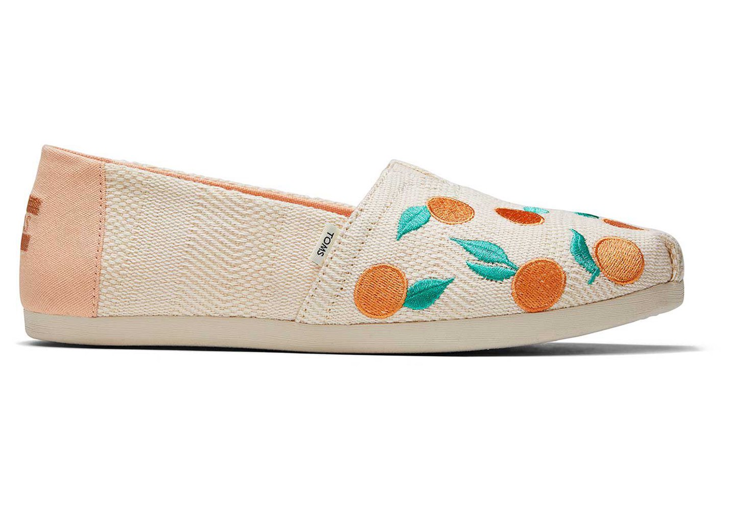 Toms Espadryle Damskie Beżowe - Alpargata Embroidered Oranges - 97OCQTKRA